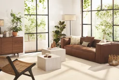 Miliboo Table Basse-Tables basses gigognes design effet marbre noir (lot de 2) CALLA