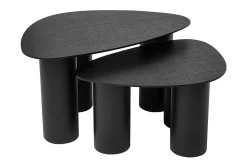 Miliboo Table Basse-Tables basses gigognes design en bois noir (lot de 2) FOLEEN