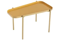 Miliboo Table Basse-Tables basses gigognes design laquées bleu, jaune et doré (lot de 2) ZURIA