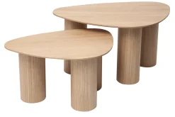 Miliboo Table Basse-Tables basses gigognes design en bois clair (lot de 2) FOLEEN