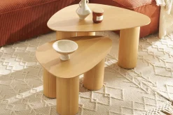 Miliboo Table Basse-Tables basses gigognes design en bois clair (lot de 2) FOLEEN