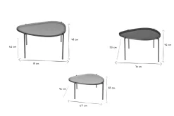 Miliboo Table Basse-Tables basses gigognes laquées vert-cyan et vert (lot de 3) ZURIA