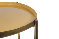 Miliboo Table Basse-Tables basses gigognes laquées moutarde, bleu canard et bleu (lot de 3) ZURIA