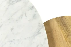 Miliboo Table Basse-Tables basses gigognes marbre blanc et bois manguier massif (lot de 2) EVY