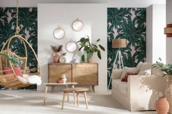 Miliboo Table Basse-Tables basses gigognes marbre blanc et bois manguier massif (lot de 2) EVY