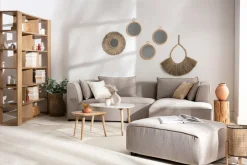 Miliboo Table Basse-Tables basses gigognes marbre blanc et bois manguier massif (lot de 2) EVY