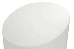 Miliboo Table Basse-Tables basses gigognes ovales design finition blanc laqué brillant (lot de 2) FAMOSA