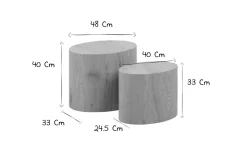 Miliboo Table Basse|Table D'appoint-Tables basses gigognes ovales scandinaves bois clair finition chêne (lot de 2) WOODY