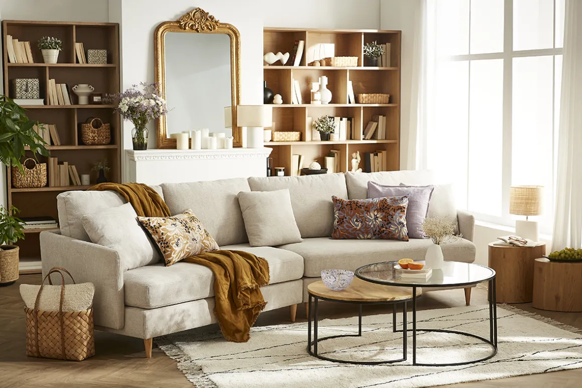 Miliboo Table Basse-Tables basses gigognes rondes verre trempé, bois manguier massif et métal noir (lot de 2) TAHL