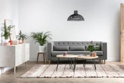 Miliboo Table Basse-Tables basses gigognes rondes bois manguier massif et métal noir (lot de 2) VIBES