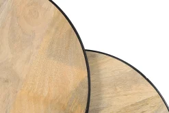 Miliboo Table Basse-Tables basses gigognes rondes bois manguier massif (lot de 2) BARREL