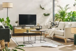 Miliboo Table Basse-Tables basses gigognes rondes bois manguier massif (lot de 2) BARREL