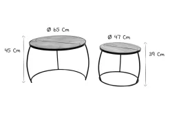 Miliboo Table Basse-Tables basses gigognes rondes bois manguier massif (lot de 2) BARREL