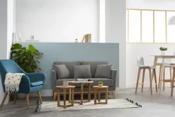 Miliboo Table Basse-Tables basses gigognes rondes bois clair chêne massif (lot de 3) DANAKIL