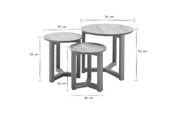 Miliboo Table Basse-Tables basses gigognes rondes bois clair chêne massif (lot de 3) DANAKIL