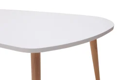 Miliboo Table Basse|Table D'appoint-Tables basses gigognes scandinaves blanc et bois clair chêne massif (lot de 2) ARTIK