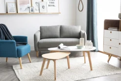 Miliboo Table Basse-Tables basses gigognes scandinaves bois clair chêne et blanc (lot de 2) ARTIK