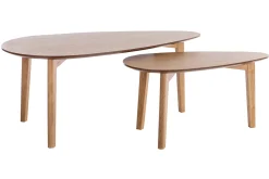 Miliboo Table Basse-Tables basses gigognes scandinaves bois clair chêne (lot de 2) ARTIK
