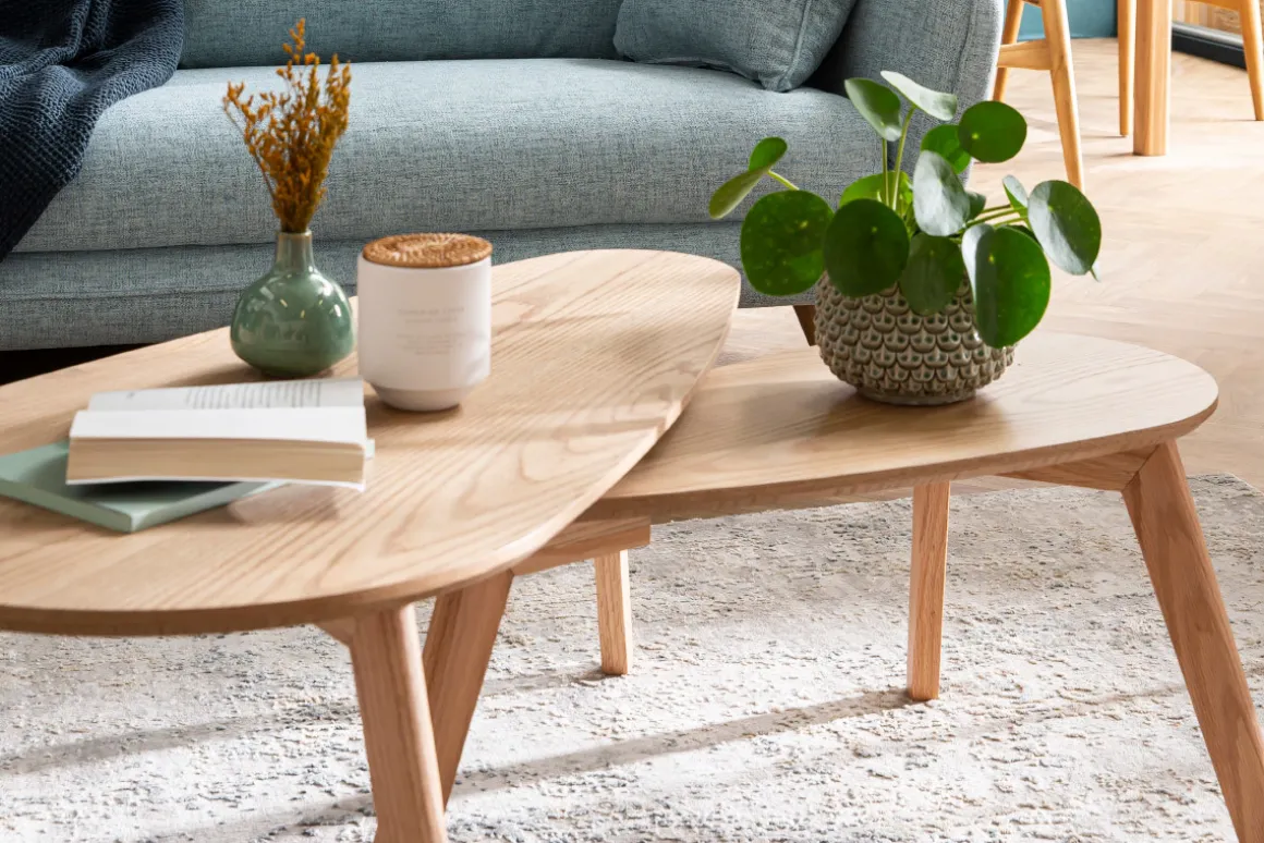 Miliboo Table Basse-Tables basses gigognes scandinaves bois clair chêne (lot de 2) ARTIK