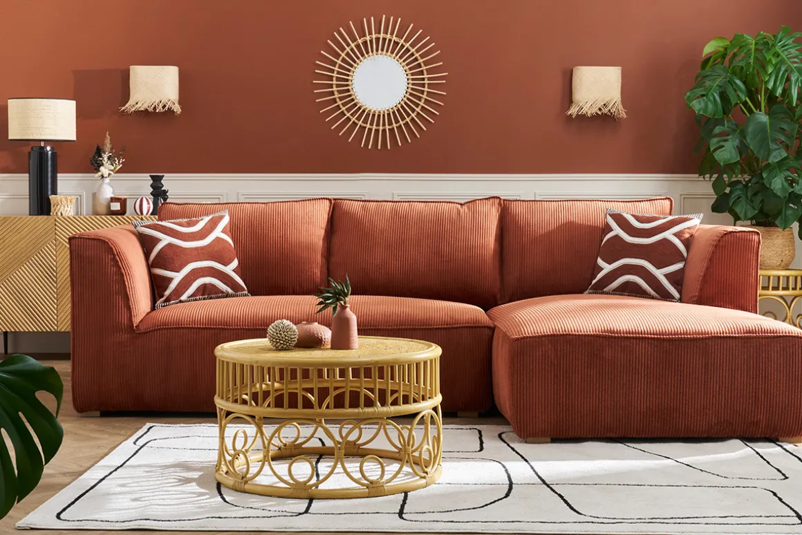 Miliboo Table Basse-Tables basses rondes en rotin et bambou D70 cm et D40 cm (lot de 2) SORAYA