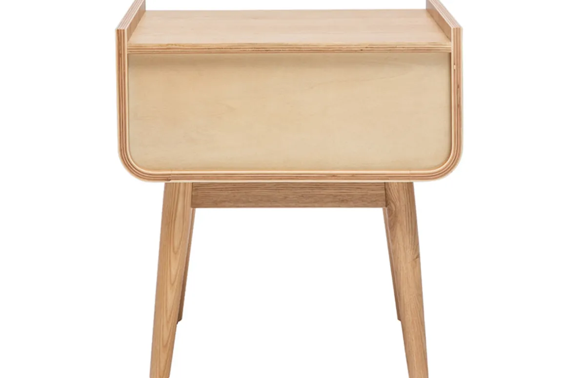 Miliboo Table De Chevet-Tables de chevet avec tiroir en bois clair frêne et cannage rotin L50 cm (lot de 2) ATHÈNE