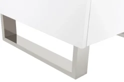 Miliboo Table De Chevet-Tables de chevet design blanc laqué et métal chromé L45 cm (lot de 2) HALIFAX