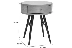 Miliboo Table De Chevet-Tables de chevet rondes avec tiroir bois clair et métal noir D41 cm (lot de 2) KORAL