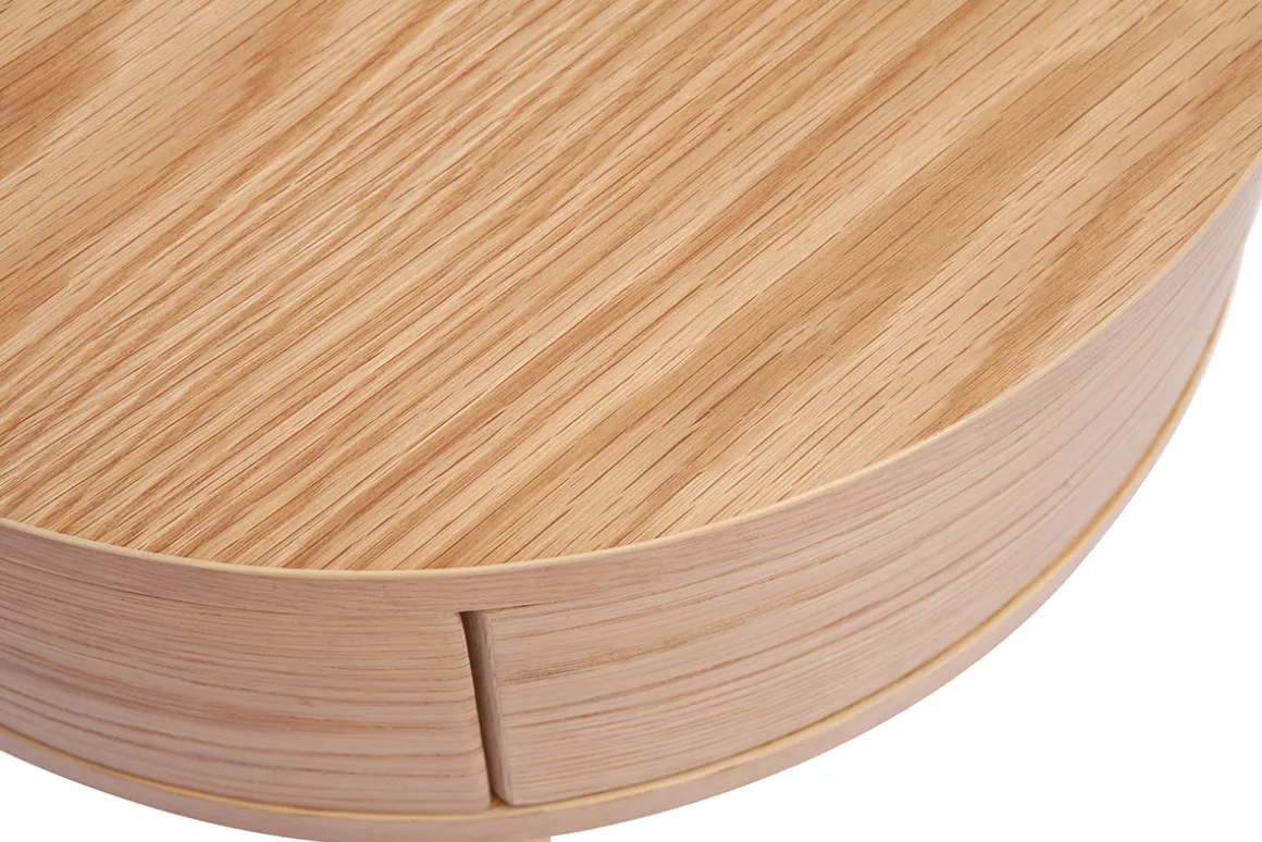 Miliboo Table De Chevet-Tables de chevet rondes en bois clair avec tiroir D45 cm (lot de 2) JUDITH