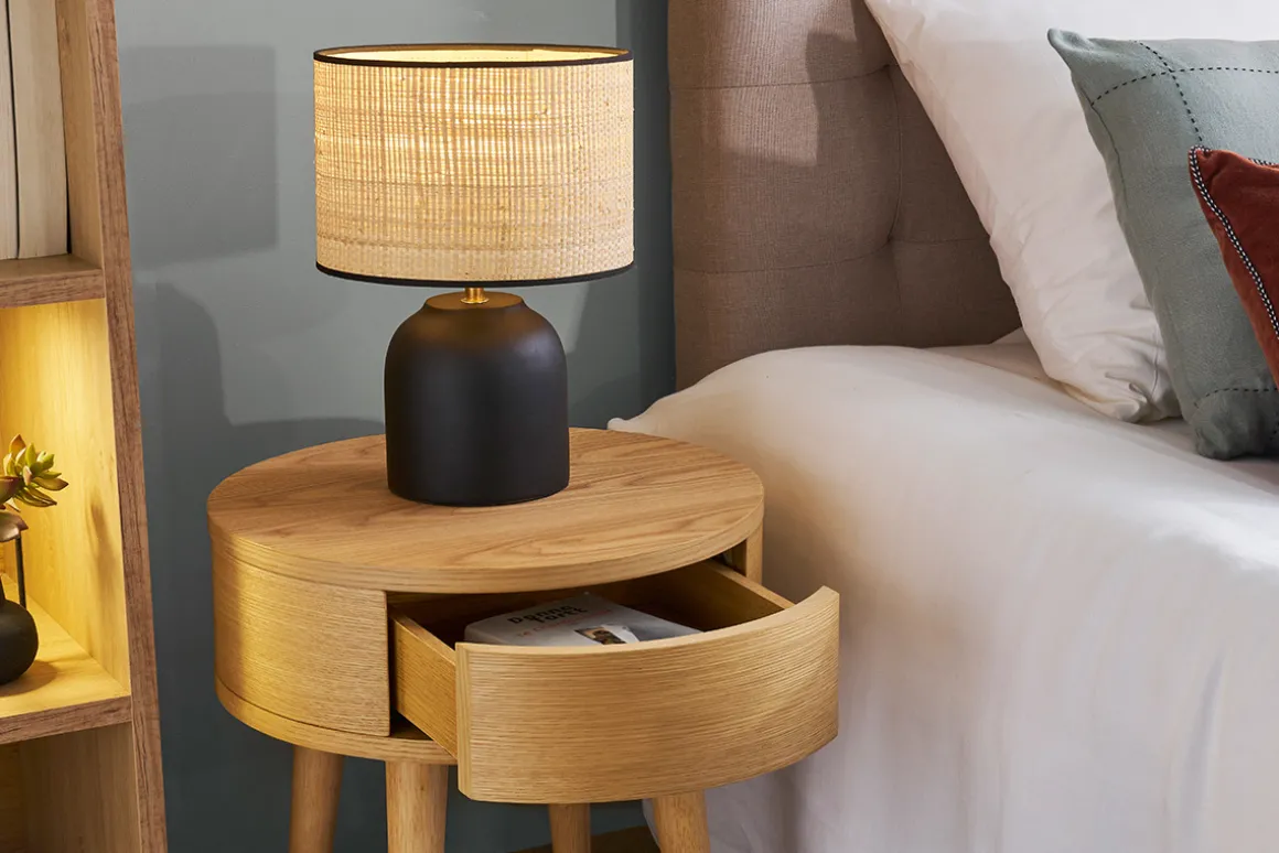 Miliboo Table De Chevet-Tables de chevet rondes en bois clair avec tiroir D45 cm (lot de 2) JUDITH