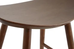 Miliboo Chaise Design|Chaise En Bois-Tabouret bas bois foncé H46.5 DEMORY