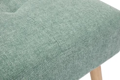 Miliboo Tabouret De Bar-Tabouret bas en tissu effet velours texturé vert céladon et bois clair massif H46 cm GUESTA