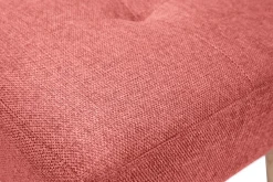 Miliboo Chaise Design-Tabouret bas en tissu effet velours texturé terracotta et bois clair massif H46 cm GUESTA