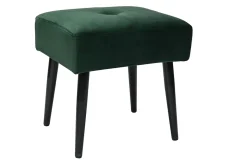 Miliboo Chaise Design-Tabouret bas en tissu effet velours texturé vert foncé et métal noir H46 cm GUESTA