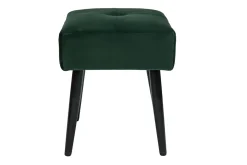 Miliboo Chaise Design-Tabouret bas en tissu effet velours texturé vert foncé et métal noir H46 cm GUESTA