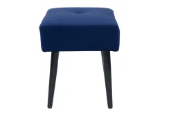 Miliboo Chaise Design-Tabouret bas en tissu effet velours texturé bleu nuit et métal noir H46 cm GUESTA