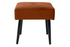 Miliboo Chaise Design-Tabouret bas en velours terre brulée et métal noir H46 cm GUESTA
