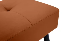 Miliboo Chaise Design-Tabouret bas en velours terre brulée et métal noir H46 cm GUESTA