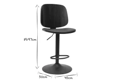 Miliboo Tabouret De Bar-Tabouret de bar ajustable noir et noyer BECK