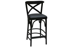 Miliboo Tabouret De Bar-Tabouret de bar bistrot hêtre massif noir H65 cm MARCEL