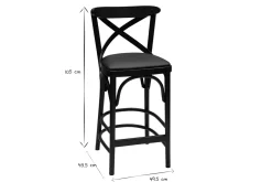 Miliboo Tabouret De Bar-Tabouret de bar bistrot hêtre massif noir H65 cm MARCEL