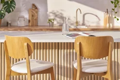 Miliboo Tabouret De Bar-Tabouret de bar bois clair chêne et blanc H65 cm LUCIA