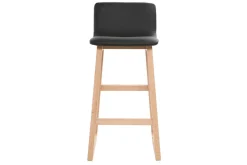 Miliboo Tabouret De Bar-Tabouret de bar bois clair et PU noir 65cm lot de 2 OSAKA