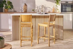 Miliboo Tabouret De Bar-Tabouret de bar bois foncé noyer H65 cm MELVIL