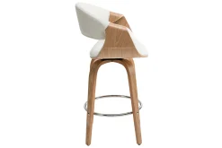 Miliboo Tabouret De Bar-Tabouret de bar design blanc et bois clair 65 cm ARAMIS