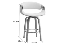 Miliboo Tabouret De Bar-Tabouret de bar design blanc et bois clair 65 cm ARAMIS