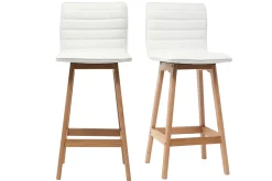 Miliboo Tabouret De Bar-Tabouret de bar design bois et blanc 65 cm (lot de 2) EMMA