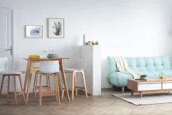 Miliboo Tabouret De Bar-Tabouret de bar design bois et blanc 65 cm (lot de 2) EMMA