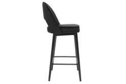 Miliboo Tabouret De Bar-Tabouret de bar design en velours noir et métal H69 cm BELLEROSE