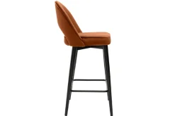 Miliboo Tabouret De Bar-Tabouret de bar design en velours terre brûlée et métal H69 cm BELLEROSE