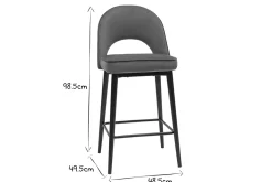 Miliboo Tabouret De Bar-Tabouret de bar design en velours terre brûlée et métal H69 cm BELLEROSE